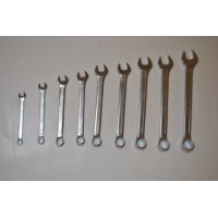 Ring steek sleutels, Engelse maten, 9 dlg